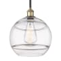 Innovations Lighting Rochester 12" Wide Pendant Black Antique Brass / Clear