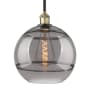 Innovations Lighting Rochester 12" Wide Pendant Black Antique Brass / Light Smoke
