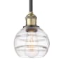 Innovations Lighting Rochester 6" Wide Mini Pendant Black Antique Brass / Clear