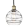 Innovations Lighting Rochester 8" Wide Mini Pendant Black Antique Brass / Clear