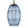 Innovations Lighting Vaz 10" Wide Mini Pendant Black Antique Brass / Princess Blue