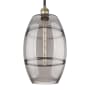 Innovations Lighting Vaz 10" Wide Mini Pendant Black Antique Brass / Light Smoke