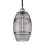 Innovations Lighting Vaz 8" Wide Mini Pendant Black Antique Brass / Light Smoke