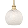Innovations Lighting White Mouchette 8" Wide Mini Pendant Brushed Brass