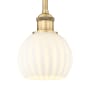 Innovations Lighting White Venetian 6" Wide Mini Pendant Brushed Brass