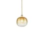 Innovations Lighting Brookhaven Sphere 11" Wide Mini Pendant Brushed Brass / Amber