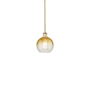 Innovations Lighting Brookhaven Globe 8" Wide Mini Pendant Brushed Brass / Amber