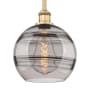 Innovations Lighting Rochester 10" Wide Mini Pendant Brushed Brass / Light Smoke