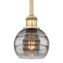 Innovations Lighting Rochester 6" Wide Mini Pendant Brushed Brass / Light Smoke