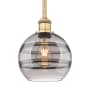 Innovations Lighting Rochester 8" Wide Mini Pendant Brushed Brass / Light Smoke