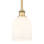 Innovations Lighting Bella 6" Wide Mini Pendant Brushed Brass / Glossy White