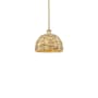 Innovations Lighting Woven Rattan 12" Wide Pendant Brushed Brass / Natural