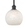 Innovations Lighting White Mouchette 8" Wide Mini Pendant Matte Black