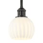 Innovations Lighting White Venetian 6" Wide Mini Pendant Matte Black