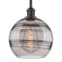 Innovations Lighting Rochester 10" Wide Mini Pendant Matte Black / Light Smoke