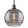 Innovations Lighting Rochester 12" Wide Pendant Matte Black / Light Smoke