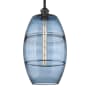 Innovations Lighting Vaz 10" Wide Mini Pendant Matte Black / Princess Blue