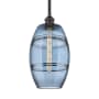 Innovations Lighting Vaz 8" Wide Mini Pendant Matte Black / Princess Blue