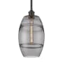 Innovations Lighting Vaz 8" Wide Mini Pendant Matte Black / Light Smoke