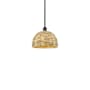 Innovations Lighting Woven Rattan 12" Wide Pendant Matte Black / Natural