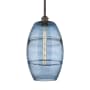 Innovations Lighting Vaz 10" Wide Mini Pendant Oil Rubbed Bronze / Princess Blue