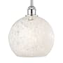 Innovations Lighting White Mouchette 10" Wide Mini Pendant Polished Chrome
