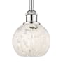 Innovations Lighting White Mouchette 6" Wide Mini Pendant Polished Chrome