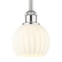 Innovations Lighting White Venetian 6" Wide Mini Pendant Polished Chrome