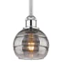 Innovations Lighting Rochester 6" Wide Mini Pendant Polished Chrome / Light Smoke