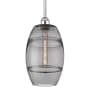 Innovations Lighting Vaz 8" Wide Mini Pendant Polished Chrome / Light Smoke