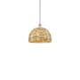 Innovations Lighting Woven Rattan 12" Wide Pendant Polished Chrome / Natural