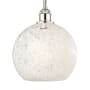 Innovations Lighting White Mouchette 10" Wide Mini Pendant Polished Nickel