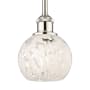 Innovations Lighting White Mouchette 6" Wide Mini Pendant Polished Nickel