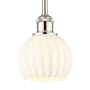 Innovations Lighting White Venetian 6" Wide Mini Pendant Polished Nickel