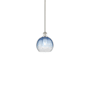 Innovations Lighting Brookhaven Globe 8" Wide Mini Pendant Polished Nickel / Sapphire Blue