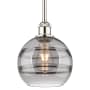 Innovations Lighting Rochester 8" Wide Mini Pendant Polished Nickel / Light Smoke