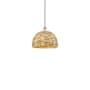 Innovations Lighting Woven Rattan 12" Wide Pendant Polished Nickel / Natural