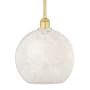 Innovations Lighting White Mouchette 12" Wide Pendant Satin Gold