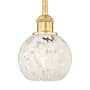 Innovations Lighting White Mouchette 6" Wide Mini Pendant Satin Gold