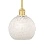 Innovations Lighting White Mouchette 8" Wide Mini Pendant Satin Gold