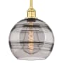 Innovations Lighting Rochester 10" Wide Mini Pendant Satin Gold / Light Smoke