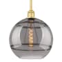 Innovations Lighting Rochester 12" Wide Pendant Satin Gold / Light Smoke