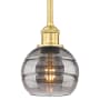 Innovations Lighting Rochester 6" Wide Mini Pendant Satin Gold / Light Smoke