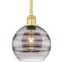 Innovations Lighting Rochester 8" Wide Mini Pendant Satin Gold / Light Smoke