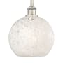 Innovations Lighting White Mouchette 10" Wide Mini Pendant Brushed Satin Nickel
