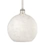 Innovations Lighting White Mouchette 12" Wide Pendant Brushed Satin Nickel