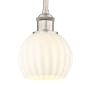 Innovations Lighting White Venetian 6" Wide Mini Pendant Brushed Satin Nickel