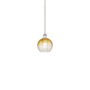 Innovations Lighting Brookhaven Globe 8" Wide Mini Pendant Brushed Satin Nickel / Amber