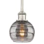 Innovations Lighting Rochester 6" Wide Mini Pendant Brushed Satin Nickel / Light Smoke