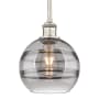 Innovations Lighting Rochester 8" Wide Mini Pendant Brushed Satin Nickel / Light Smoke